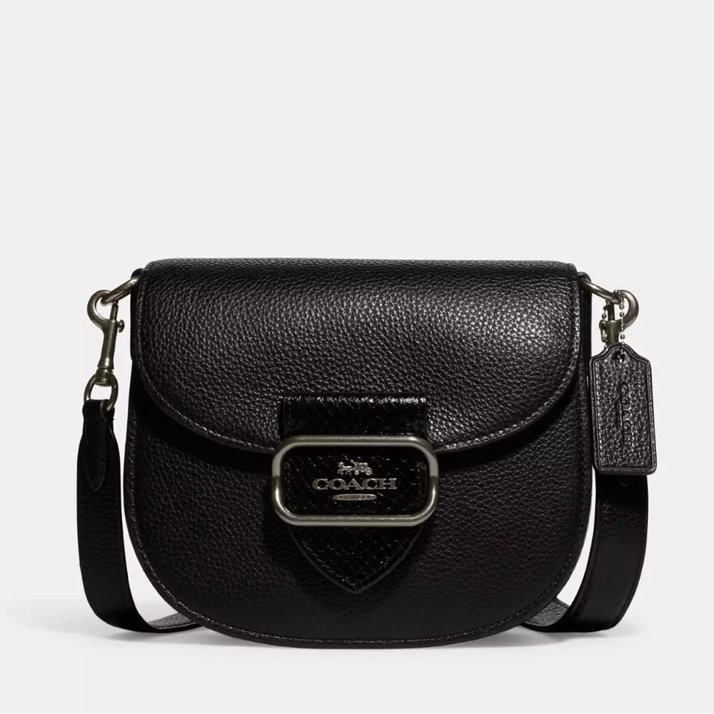 NWT Coach Gunmetal Morgan Saddle Bag